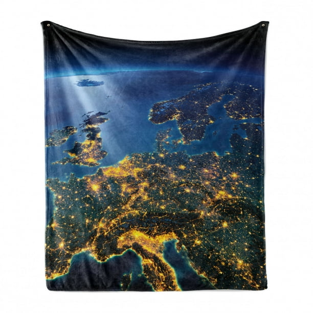 50 x 70 Continent of Central Europe Night Time View from Outer Space Vivid Planet Cozy Plush for Indoor and Outdoor Use Ambesonne World Soft Flannel Fleece Throw Blanket Blue Yellow Emerald 50 x 70 Continent of Central Europe Night Time View from Outer Space Vivid Planet Cozy Plush for Indoor and Outdoor Use Ambesonne World Soft Flannel Fleece Throw Blanket Blue Yellow Emerald